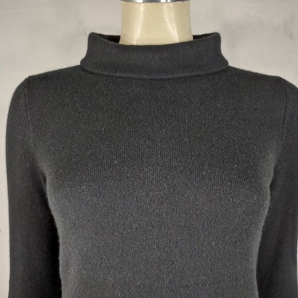 Talbots black rolled collar 100% Cashmere pullover sweater ladies size P - Picture 2 of 7